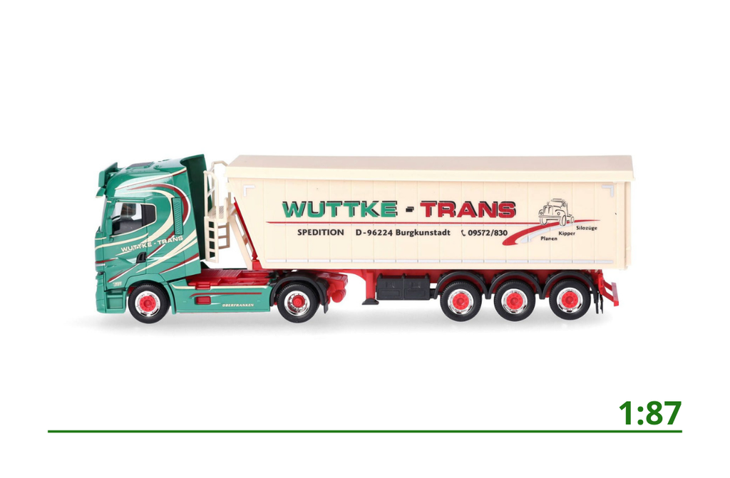 Renault T met oplegger Wuttke Trans 1:87