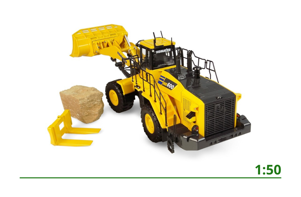 Komatsu WA600-8 Stone Handler Wheel Loader 1/50 Diecast Model by Universal Hobbies