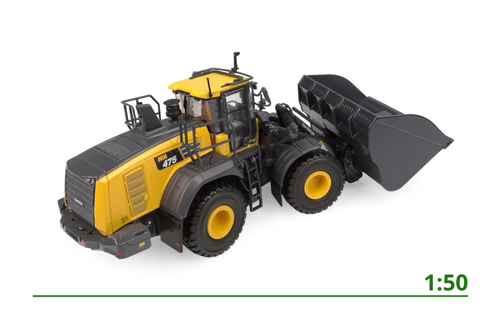 Komatsu WA475-10 Wheel Loader Yellow with High Dump Bucket 1/50 Diecast Model by Universal Hobbies