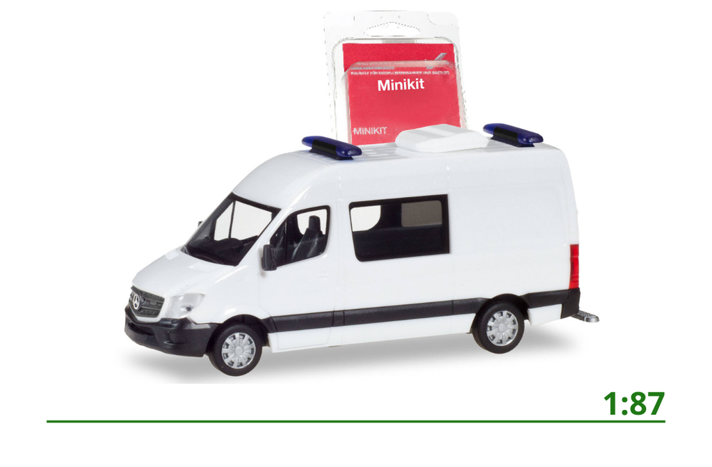 Minikit MB Sprinter met lichtbalk 1:87