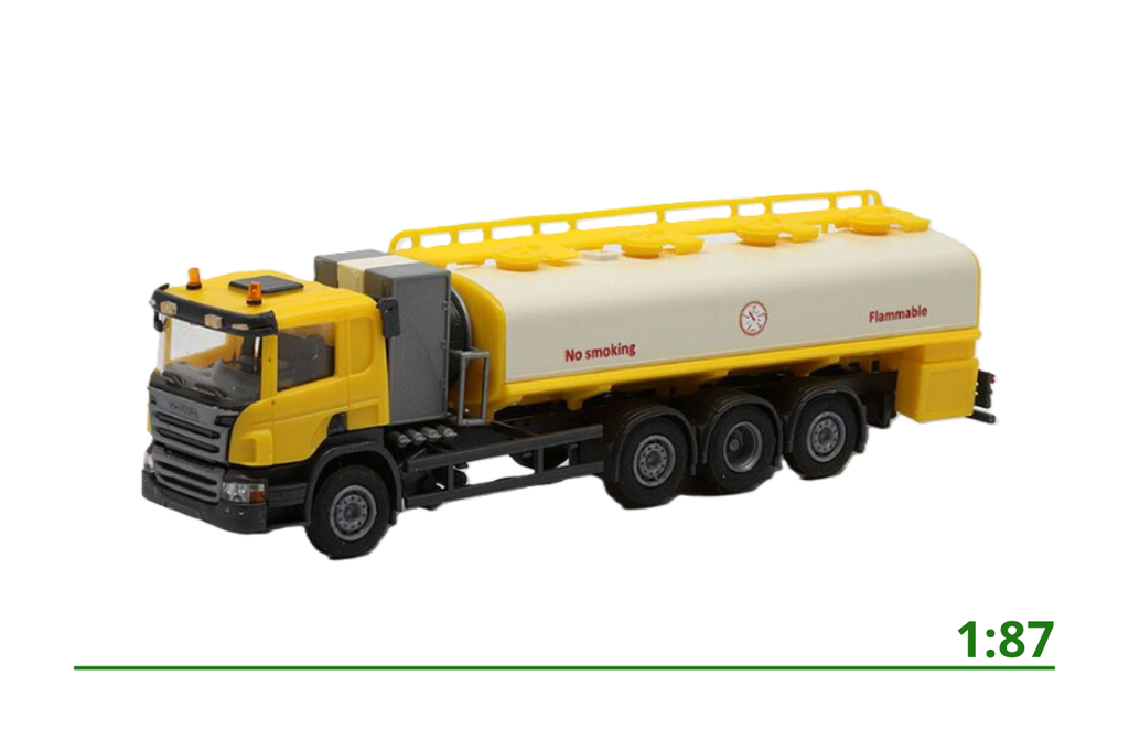 Scania P 8x2 tanker white/yellow 1:87