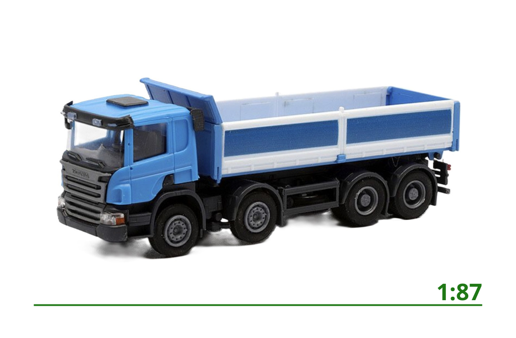 Scania P 8x4 kiepwagen blauw 1:87