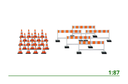 Pylonen (20x) afzethekken (5x) oranje/wit 1:87