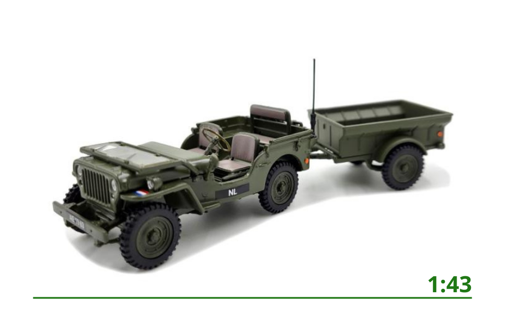 NEKAF 1/4 ton open + trailer 1:43