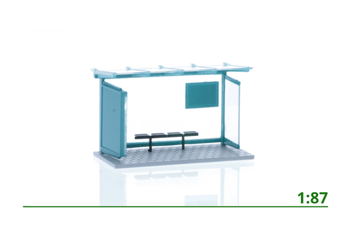 [70319] ​Bus stop turquoise/grey 1:87​